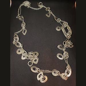 Lia Sophia Matte Silver Long Necklace